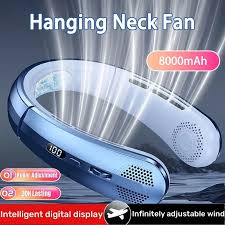 Xiaomi 8000mAh Bladeless Neck Fan | Portable Air Cooler with LED Display